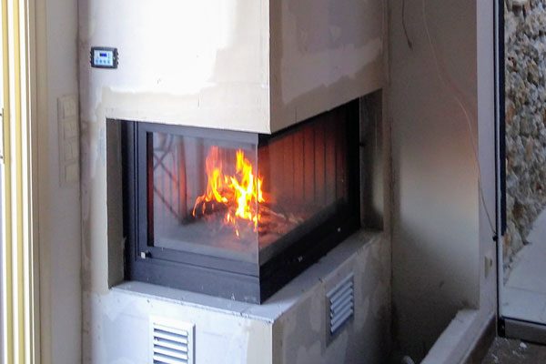energy save fireplace T 75 two side Misailidis details