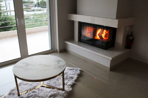 fireplace after superkamin sener insert corner kasette in place with fire