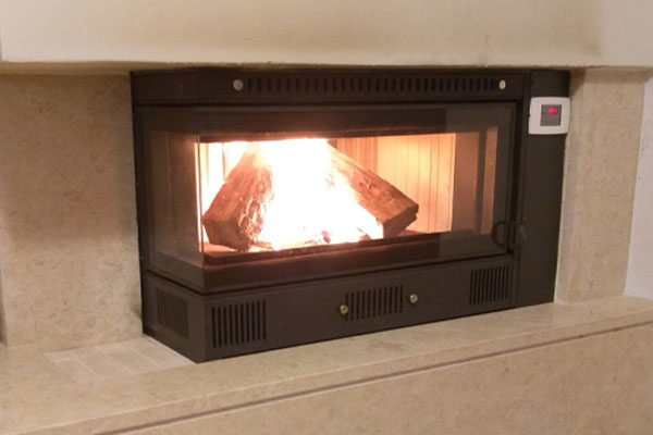 fireplace after the energy save kasette sener corner superkamin close up