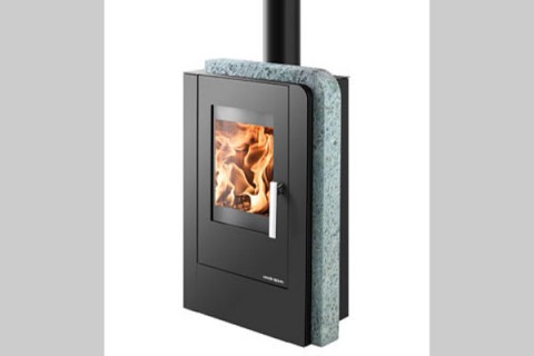 Ενεργειακή σόμπα ξύλου ARUBA EASY χρώμα μαύρο πέτρα soapstone antique