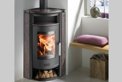 energy save wood stove KUOPIO II gray color and stone paradiso 1
