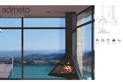 energy save fireplace Admeto corner from Traforart