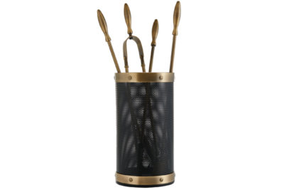 Fireplace accessories bucket with tools Κ16 - 1190 black - bronze