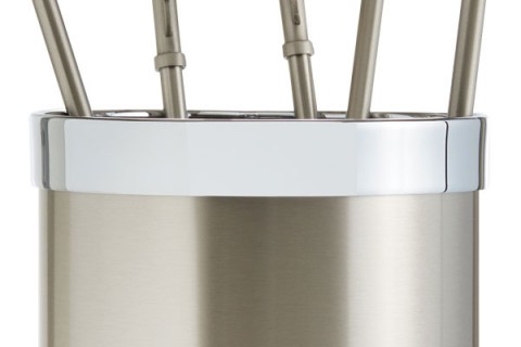 Fireplace accessories bucket with tools Κ10 - 1200 nickel mat - chrome details