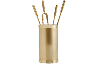 Fireplace accessories bucket with tools Κ10 - 1200 oro mat - oro