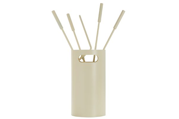 Fireplace accessories bucket with tools K32-1230 ivory