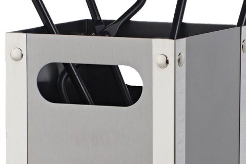 Fireplace accessories bucket with tools Κ34 - 1235 inox details