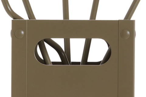 Fireplace accessories bucket with tools Κ34 - 1235 olive brown details