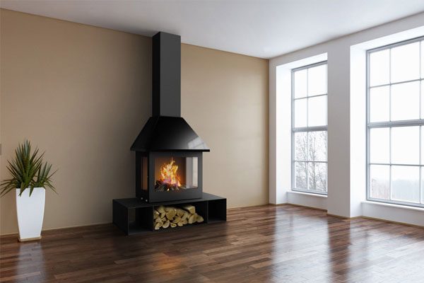energy save fireplace Sandra three side from Traforart