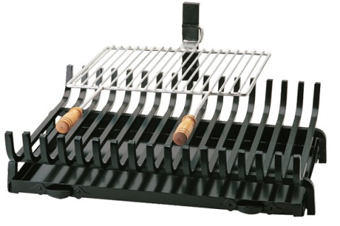 Fireplace rack 658 with ashtray, black. 1