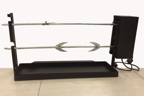 fireplace set grill with motor and two spits