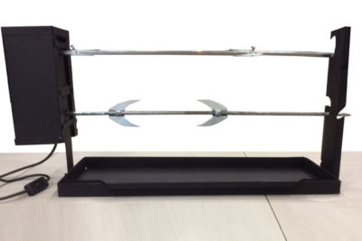 fireplace set grill with motor and two spits