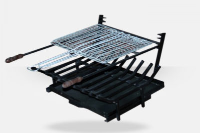 Rack with grilling set
