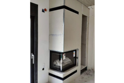 kratki natural flow air fireplace two sided in place side view maja