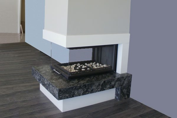 Energy save fireplace TF 700 or 900X600 B three-side CAMINODESIGN 2