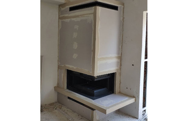 energy fireplace ql  camino design hot air vent in place