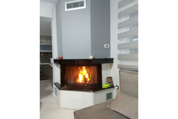 Energy save fireplace PRISMA PF 880 polygon-detail 2  Caminodesign