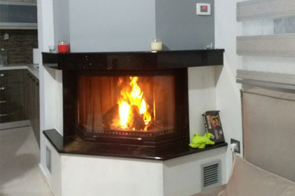 Energy save fireplace PRISMA PF 880 polygon-detail