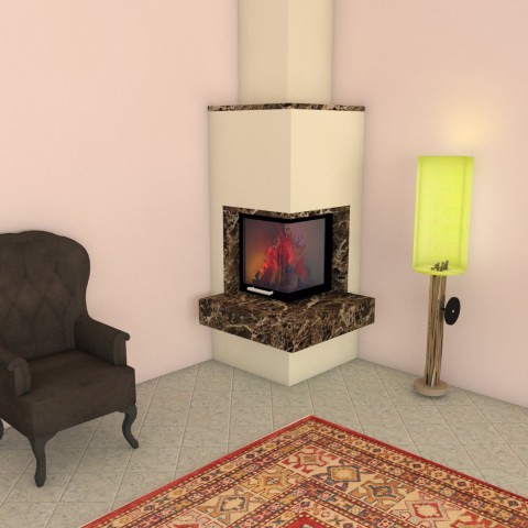 2 face fireplace square