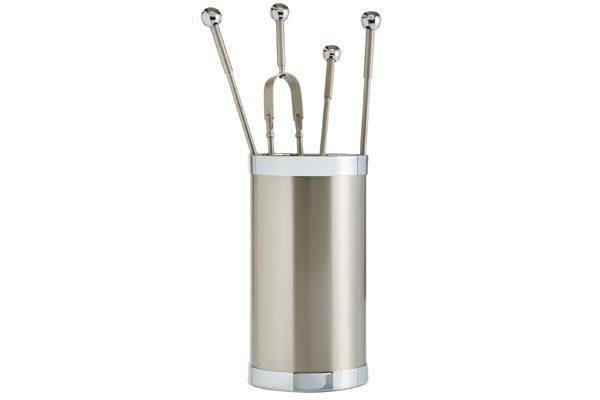 Fireplace accessories bucket with tools Κ10 - 1150 nickel mat - chrome