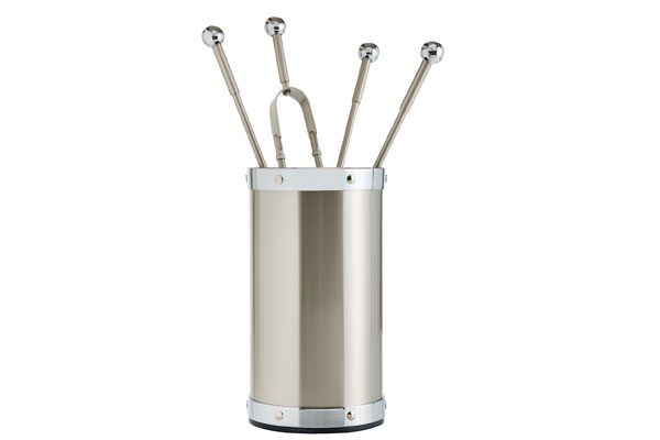 Fireplace accessories bucket with tools Κ02 - 1150 nickel mat - chrome