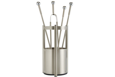 Fireplace accessories bucket with tools Κ27 - 1150 nickel mat - chrome