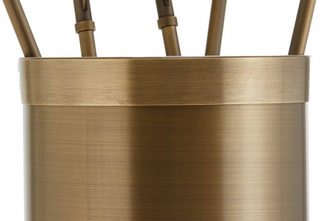 Fireplace accessories bucket with tools Κ10 - 1190 bronze details