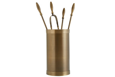 Fireplace accessories bucket with tools Κ10 - 1190 bronze