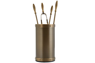 Fireplace accessories bucket with tools Κ02 - 1190 bronze