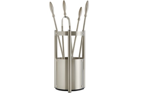 Fireplace accessories bucket with tools Κ27 - 1190 nickel mat - chrome