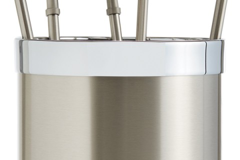 Fireplace accessories bucket with tools Κ10 - 1195 nickel mat - chrome details