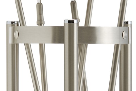 Fireplace accessories bucket with tools Κ27 - 1195 nickel mat - chrome details