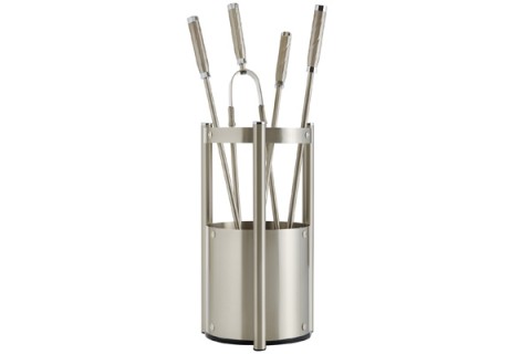 Fireplace accessories bucket with tools Κ27 - 1195 nickel mat - chrome