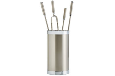 Fireplace accessories bucket with tools Κ10 - 1205 nickel mat - chrome
