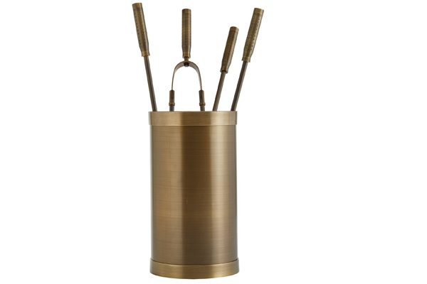 Fireplace accessories bucket with tools Κ10 - 1210 bronze