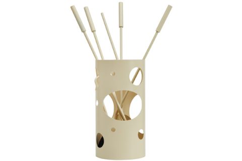 Fireplace accessories bucket with tools K30-1230 ivory