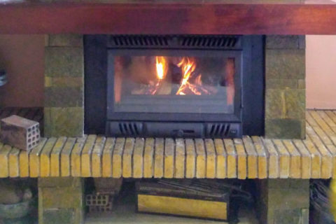 fireplace after the placement of energy save kasette invicta insert  s
