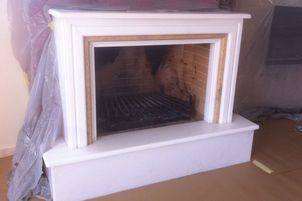 a fireplace before the placement of energy kasette rand angle  invicta