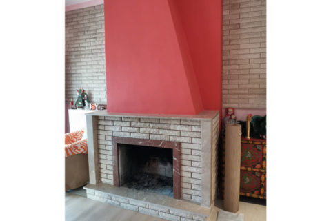 energy kasette invicta grand angle in fireplace before the installation