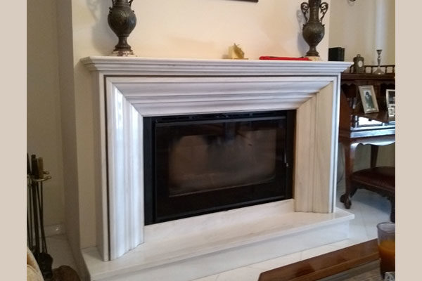 fireplace after the placement of energy save kasette grand angle  invicta