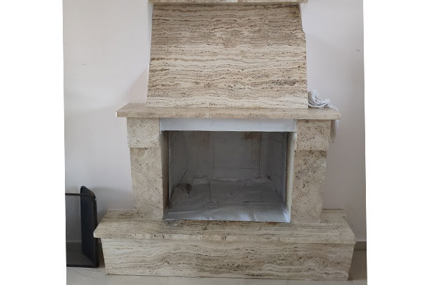fireplace before the installation of a energy save cassette invicta insert grande vision