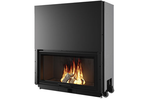 energy save fireplace windo  black edilkamin
