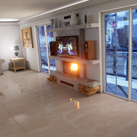 middle fireplace 202